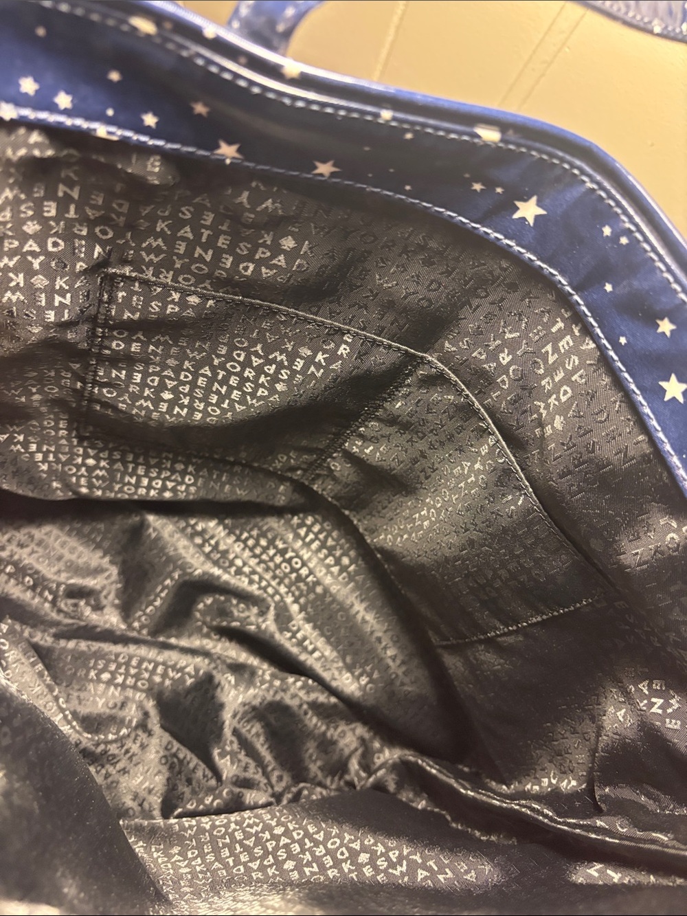 NWOT Kate Spade New York Bon Shopper Daycation Tote – Night Sky Navy Star Print - Picture 7 of 8
